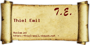Thiel Emil névjegykártya